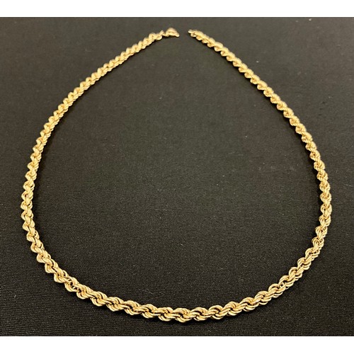 241 - A 9ct gold rope twist necklace, 40cm long, 5g