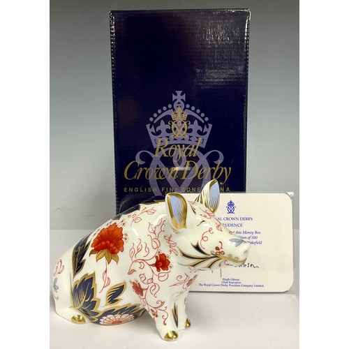 17 - A Royal Crown Derby Prudence Piggy Bank, pre-release for Peter Jones of Wakefield, limited edition 6... 