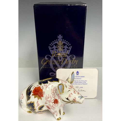 17 - A Royal Crown Derby Prudence Piggy Bank, pre-release for Peter Jones of Wakefield, limited edition 6... 