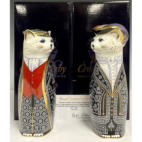 21 - A pair of Royal Crown Derby paperweights, Diamond Jubilee Pearly King and Queen, to celebrate the Di... 