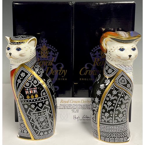 21 - A pair of Royal Crown Derby paperweights, Diamond Jubilee Pearly King and Queen, to celebrate the Di... 