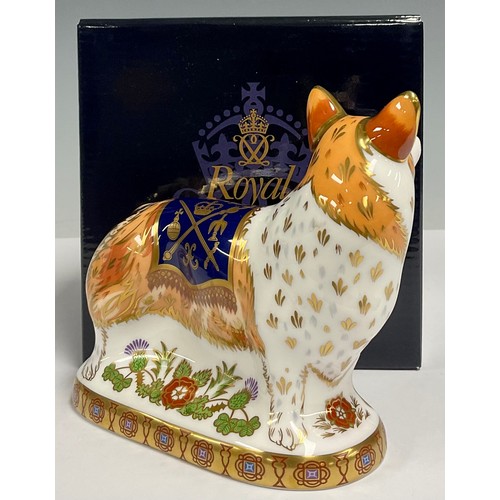 24 - A Royal Crown Derby paperweight, Diamond Jubilee Celebration Corgi, exclusive to Peter Jones, Wakefi... 