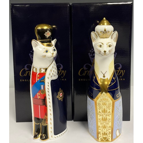 26 - A pair of Royal Crown Derby paperweights, Royal Cat William and Royal Cat Catherine, to celebrate th... 