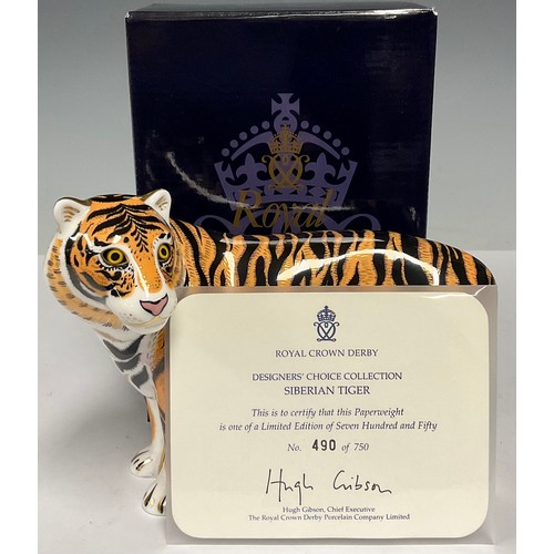 27 - A Royal Crown Derby paperweight, Siberian Tiger, Designers' Choice Collection, limited edition 490/7... 