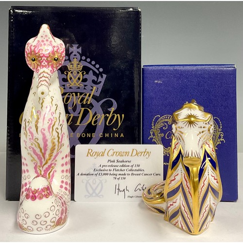 29 - A Royal Crown Derby paperweight, Pink Seahorse, exclusive to Fletcher Collectables, pre-release edit... 