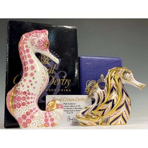 29 - A Royal Crown Derby paperweight, Pink Seahorse, exclusive to Fletcher Collectables, pre-release edit... 