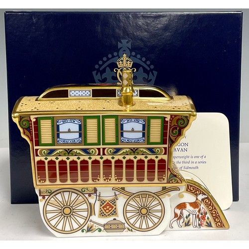 38 - A Royal Crown Derby paperweight, Burton Wagon Gypsy Caravan, limited edition 251/750, third in a ser... 