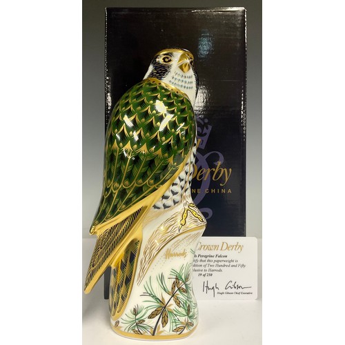 41 - A Royal Crown Derby paperweight, Harrods Peregrine Falcon, exclusive commission, limited edition 19/... 