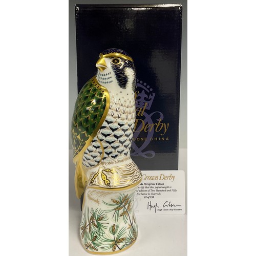 41 - A Royal Crown Derby paperweight, Harrods Peregrine Falcon, exclusive commission, limited edition 19/... 