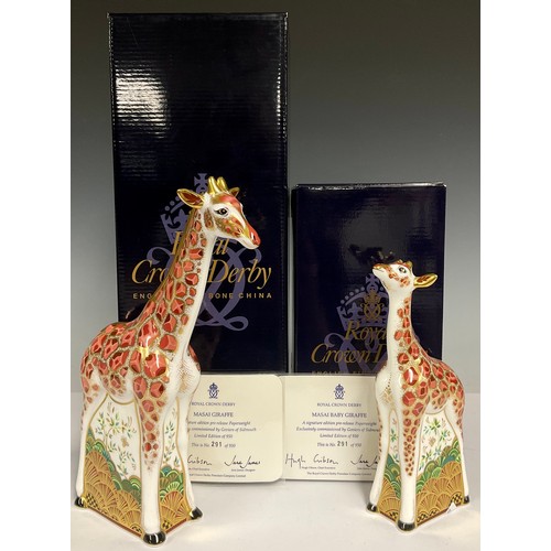 43 - A Royal Crown Derby paperweight, Masai Giraffe, signature edition of 950 for Goviers of Sidmouth, 29... 