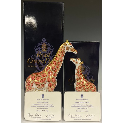 43 - A Royal Crown Derby paperweight, Masai Giraffe, signature edition of 950 for Goviers of Sidmouth, 29... 