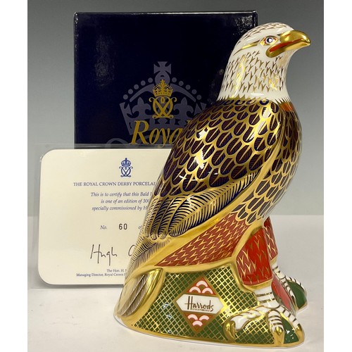 44 - A Royal Crown Derby paperweight, Harrods Bald Eagle, specially commissioned by Harrods of Knightsbri... 