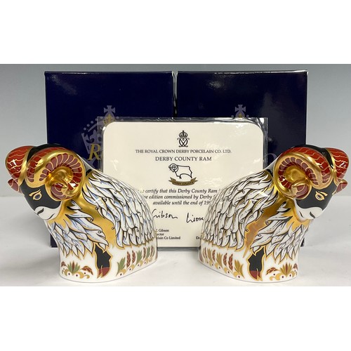 51 - A Royal Crown Derby paperweight, Derby County Ram, one of a exclusive edition commissioned by Derby ... 