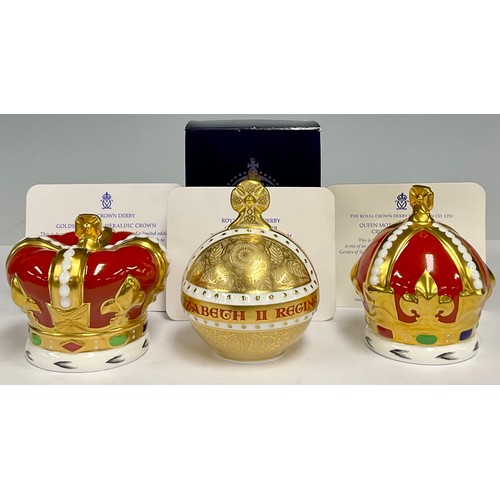 15 - A Royal Crown Derby paperweight, Coronation Orb, commissioned by Goviers of Sidmouth, to commemorati... 