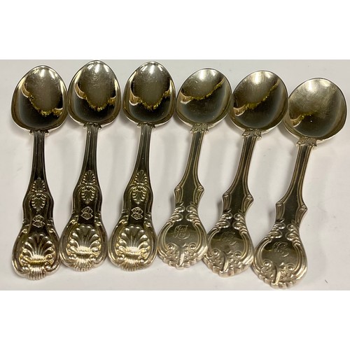 69 - Silver - three George IV King's pattern silver tablespoons, London 1829; another three Victorian sil... 