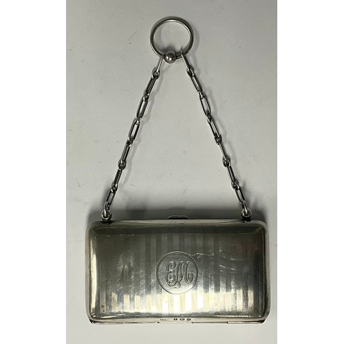 79 - A silver purse, the cartouche with initials 'EM'