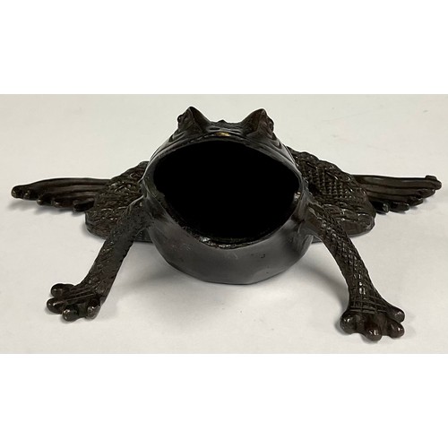 89 - A large bronzed study, of a toad, 16cm wide, 7cm high