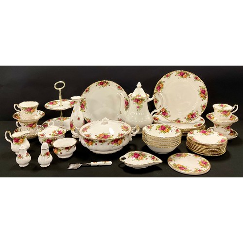 131 - A Royal Albert Old Country Roses part dinner and coffee service, comprising vegetable dish and cover... 