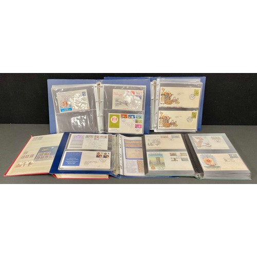 156 - Stamps - box of five albums and binders, Channel Island selection, GB FDC, etc