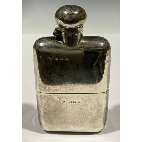 175 - A George V silver hip flask, 12.5cm high, Birmingham 1914, 176g