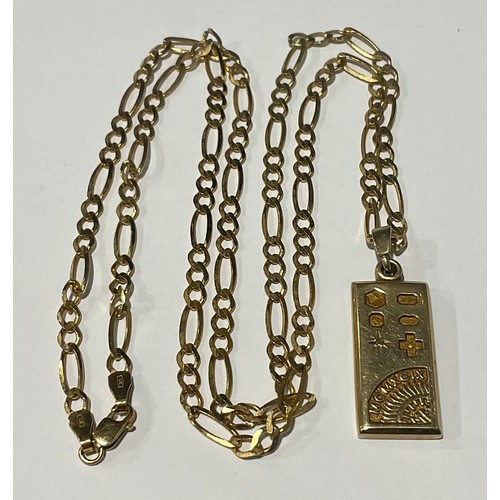 196 - A 9ct gold Millennium commemorative necklace and gold ingot pendant, limited edition 1/4 ounce AU, m... 