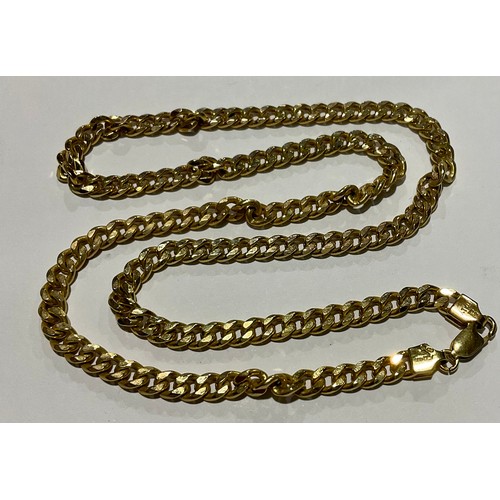 200 - A 9ct gold curb link necklace, 46cm long, marked 9kt, 10g