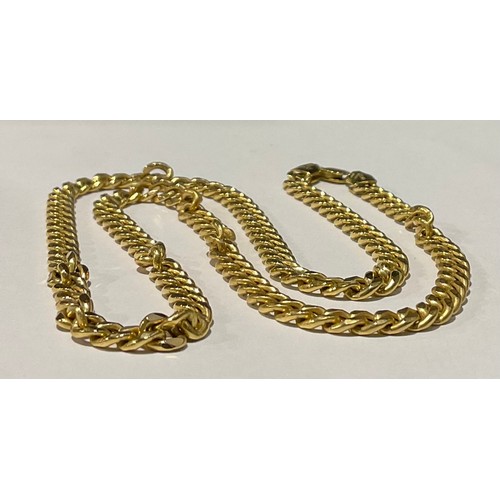 200 - A 9ct gold curb link necklace, 46cm long, marked 9kt, 10g