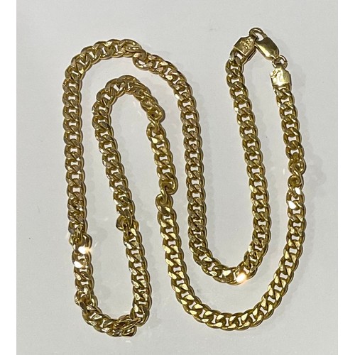 200 - A 9ct gold curb link necklace, 46cm long, marked 9kt, 10g