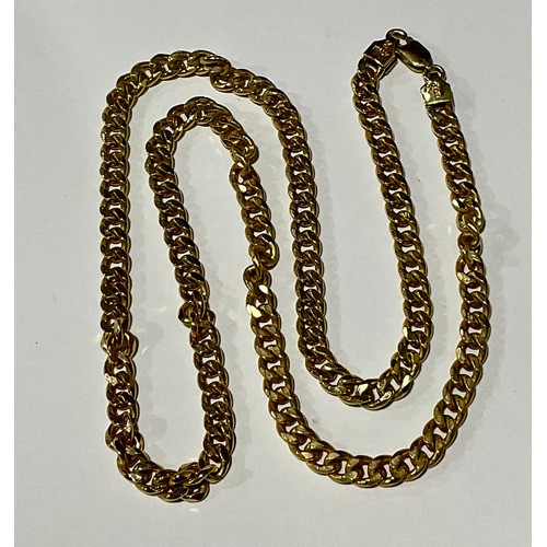 200 - A 9ct gold curb link necklace, 46cm long, marked 9kt, 10g