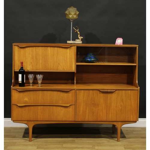 3358 - Mid-century Design - a teak S Form credenza or side cabinet, by Sutcliffe of Todmorden, 115.5cm high... 