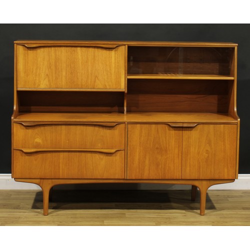 3358 - Mid-century Design - a teak S Form credenza or side cabinet, by Sutcliffe of Todmorden, 115.5cm high... 