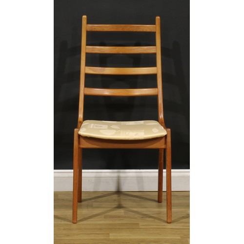 3322 - Mid-century Design - a set of six Danish teak dining chairs, by Korup Stolefabrik, probably designed... 