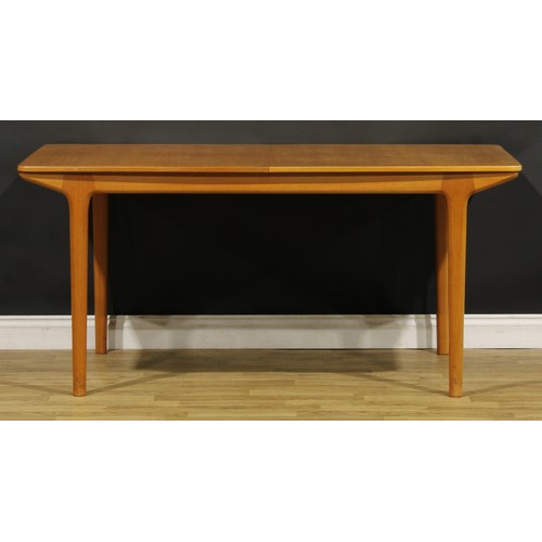 3356 - Mid-century Design - a teak extending dining table, probably A.H McIntosh, Kirkcaldy, two integral a... 