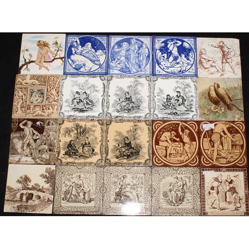 3059 - Wall Tiles - a selection of Minton and Minton & Hollins decorative wall tiles, assorted patterns and... 