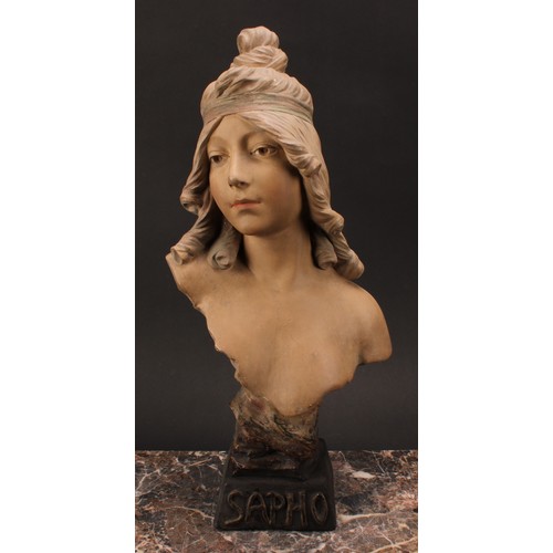 3022 - A French Art Nouveau bust, Sapho, signed in the maquette, number 331, 51.5cm