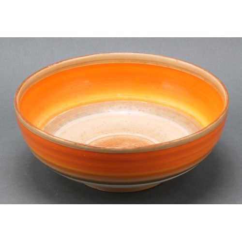 3145 - A Shelley Harmony Art Ware octagonal bowl, drip glazed in tones of orange, yellow and brown, 17.5cm ... 