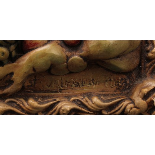 3038 - A Pendelfin wall plaque, designed by Jean Walmsley Heap, signed, The Fairy Shop, moulded in relief w... 