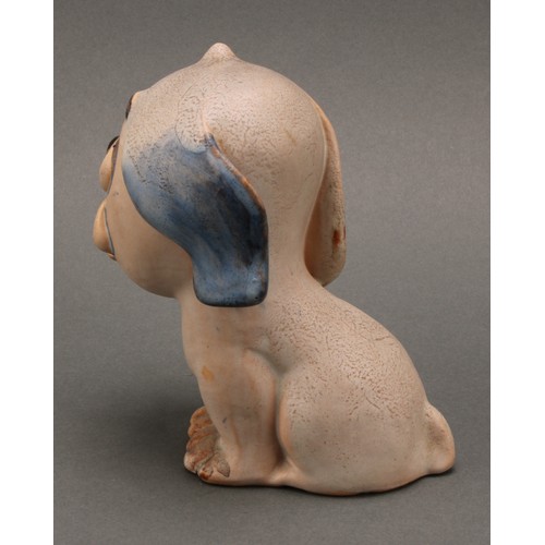 3098 - An unusual set of four Bourne Denby stoneware Fido dog graduated models, the tallest 15cm, the small... 