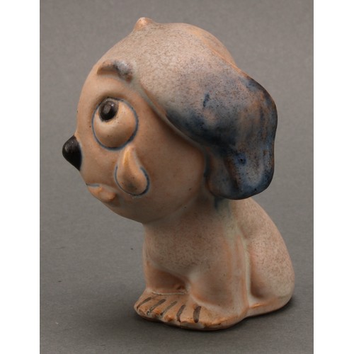 3098 - An unusual set of four Bourne Denby stoneware Fido dog graduated models, the tallest 15cm, the small... 