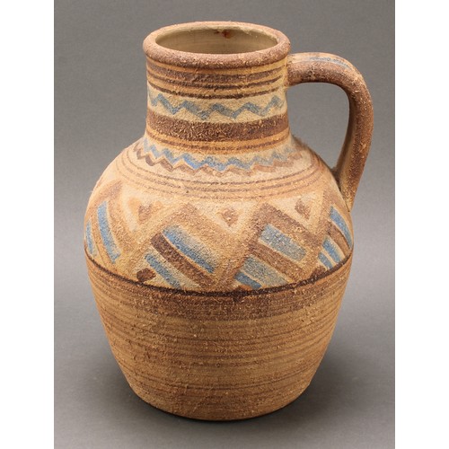 3092 - A Bourne Denby Danesby Ware Folkweave pattern two handled urnular vase, shape number 1, 32cm high, p... 