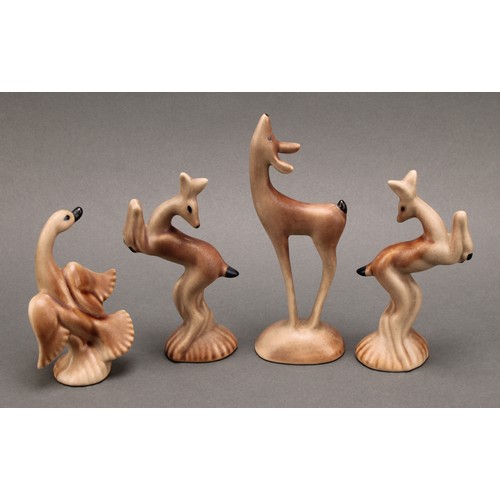 3106 - A suite of three Lovatt's Langley Mill animal models, deer; another, goose (4)