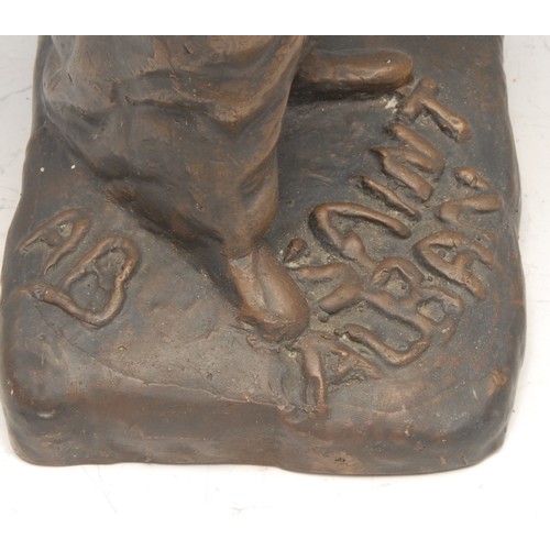 3269 - Czechoslovakian School (20th century), St Auban, signed with initials AB, 33cm high