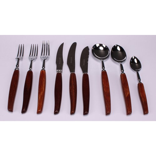 3281 - An extensive Glosswood table service comprising 6 steak forks, 6 steak knives, 12 table forks, 12 ta... 