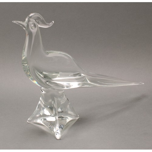 3226 - A pair of Italian Murano glass models, by Licio Zanetti, signed, Heron and Pheasant, 41cm high and 2... 