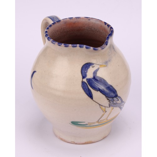 3082 - Carter, Stabler & Adams Poole - A two-handled ovoid vase, simply decorated with blue line borders an... 