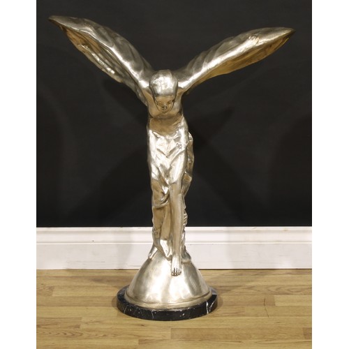 3266 - Charles Robinson Sykes, after, a large chromed metal model, Spirit of Ecstasy, inscribed P. PSAIER, ... 