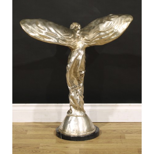 3266 - Charles Robinson Sykes, after, a large chromed metal model, Spirit of Ecstasy, inscribed P. PSAIER, ... 