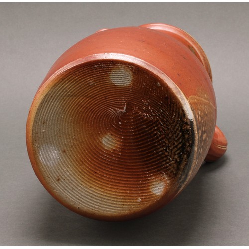 3214 - Studio Pottery - Michael Casson (1925-2003), salt glazed jug, everted rim, 28cm high, impressed MC m... 