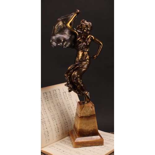 3262 - An Art Deco gilt, bronzed and silvered metal figure, Danse, cast in the manner of Victor Ségoffin, p... 