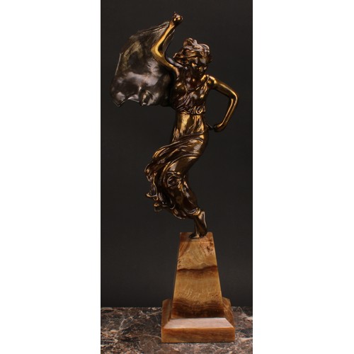 3262 - An Art Deco gilt, bronzed and silvered metal figure, Danse, cast in the manner of Victor Ségoffin, p... 